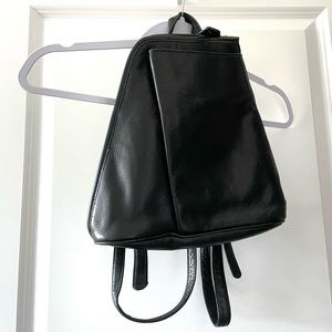 AUTHENTIC LEATHER mini black backpack